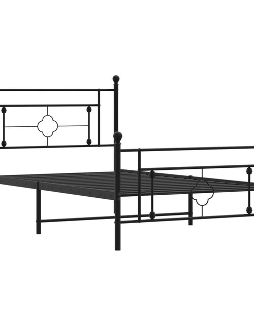 Загрузите изображение в средство просмотра галереи, Cadru pat metalic cu tăblii de cap/picioare, negru, 107x203 cm - Lando
