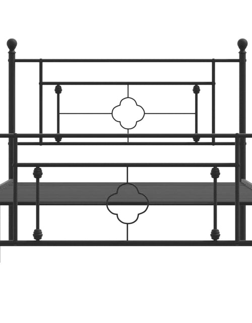 Încărcați imaginea în vizualizatorul Galerie, Cadru pat metalic cu tăblii de cap/picioare, negru, 107x203 cm - Lando
