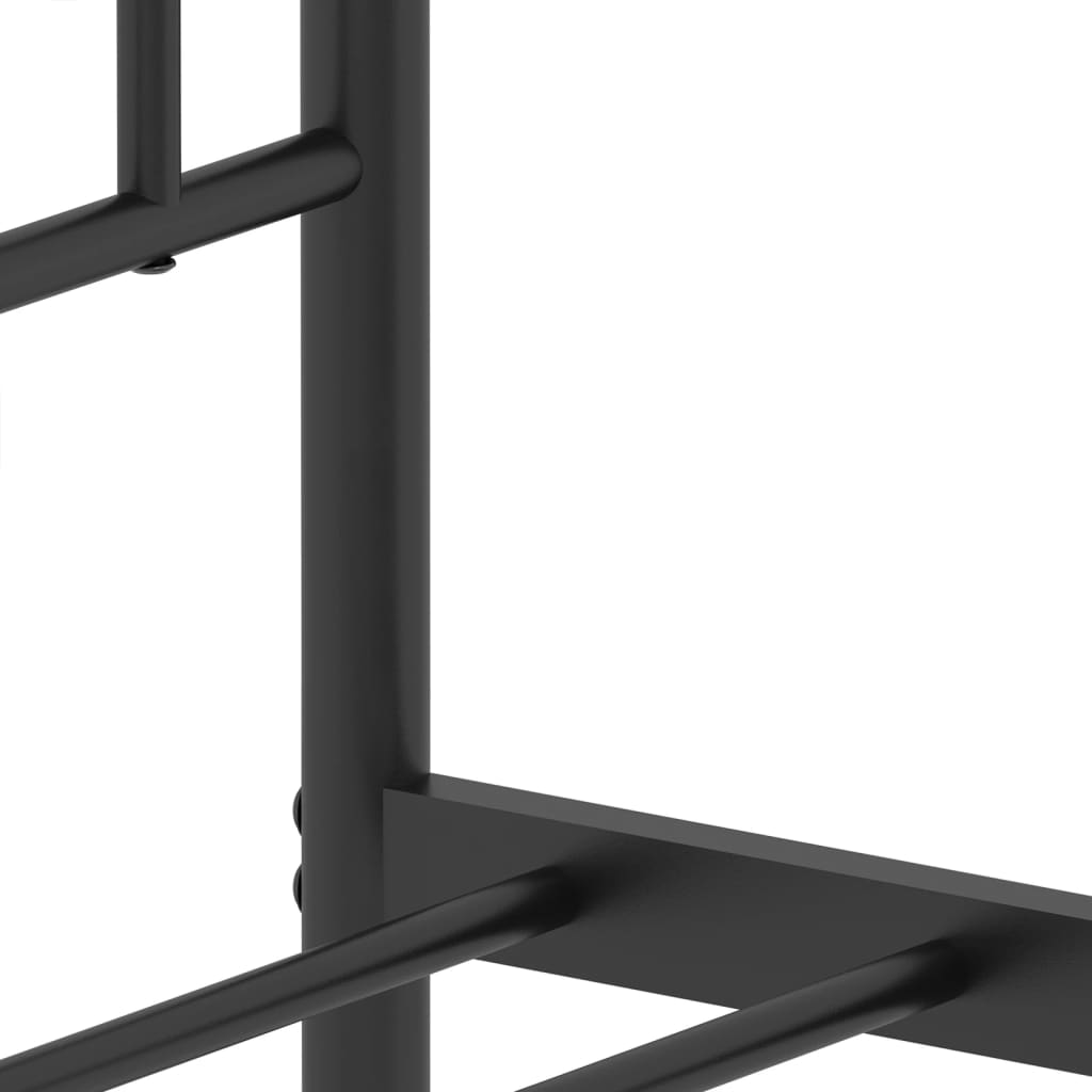 Cadru pat metalic cu tăblie de cap/picioare, negru, 120x190 cm - Lando