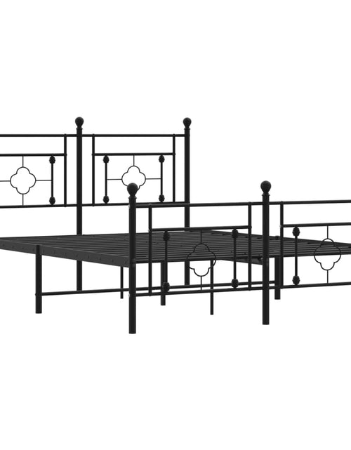 Загрузите изображение в средство просмотра галереи, Cadru pat metalic cu tăblie de cap/picioare, negru, 140x200 cm - Lando
