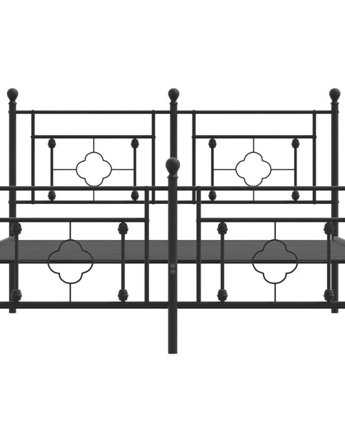 Încărcați imaginea în vizualizatorul Galerie, Cadru pat metalic cu tăblie de cap/picioare, negru, 140x200 cm - Lando
