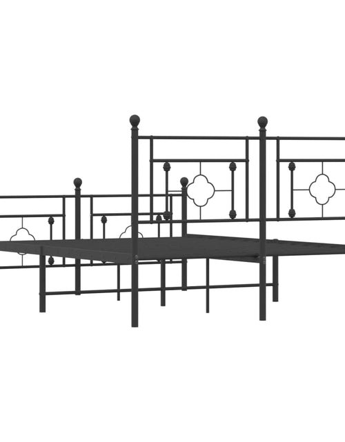 Загрузите изображение в средство просмотра галереи, Cadru pat metalic cu tăblie de cap/picioare, negru, 140x200 cm - Lando
