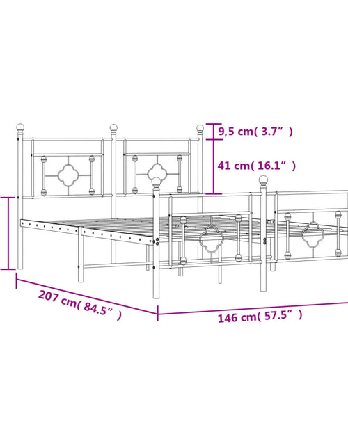 Загрузите изображение в средство просмотра галереи, Cadru pat metalic cu tăblie de cap/picioare, negru, 140x200 cm - Lando
