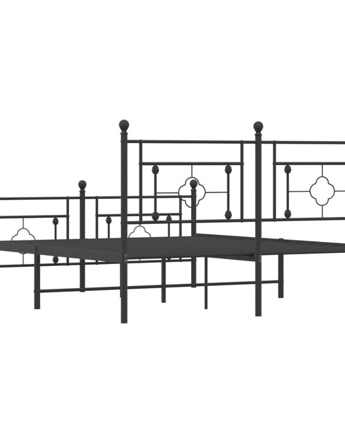 Загрузите изображение в средство просмотра галереи, Cadru pat metalic cu tăblie de cap/picioare, negru, 150x200 cm - Lando
