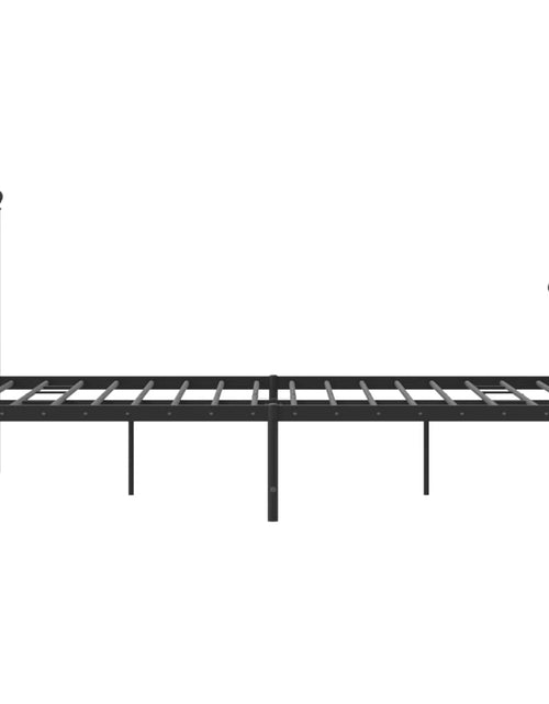Загрузите изображение в средство просмотра галереи, Cadru pat metalic cu tăblii de cap/picioare, negru, 183x213 cm - Lando
