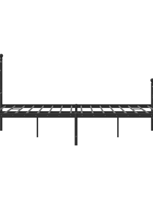 Загрузите изображение в средство просмотра галереи, Cadru pat metalic cu tăblii de cap/picioare, negru, 193x203 cm - Lando
