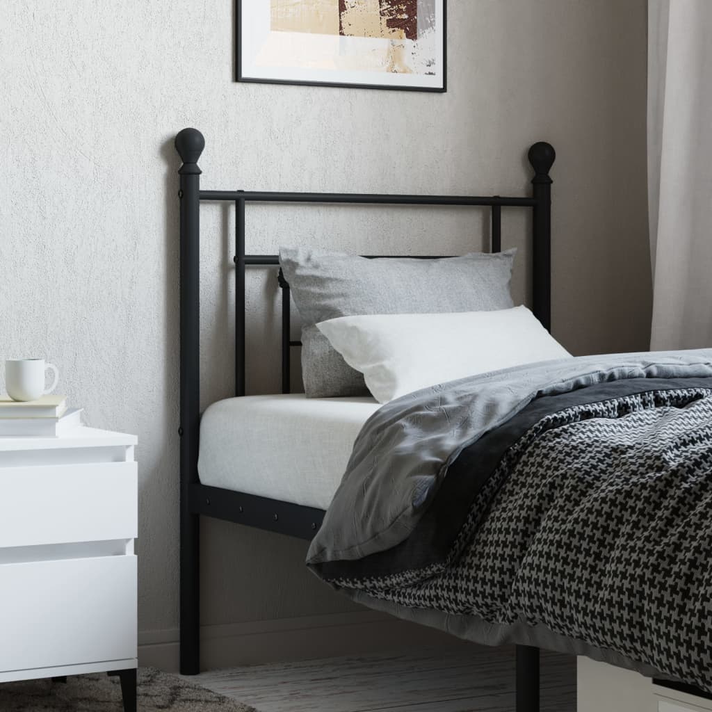 Tăblie de pat metalică, negru, 75 cm - Lando