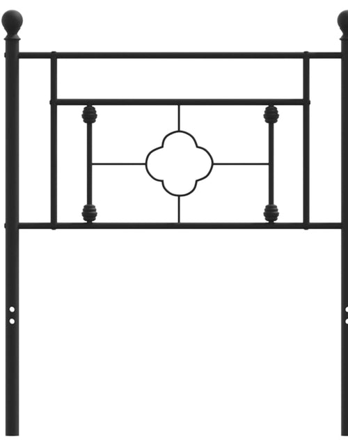 Încărcați imaginea în vizualizatorul Galerie, Tăblie de pat metalică, negru, 80 cm - Lando
