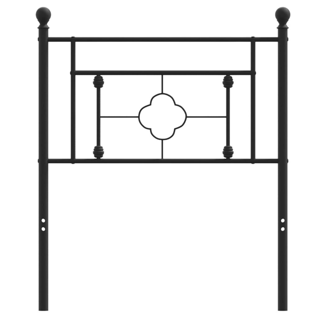 Tăblie de pat metalică, negru, 80 cm - Lando