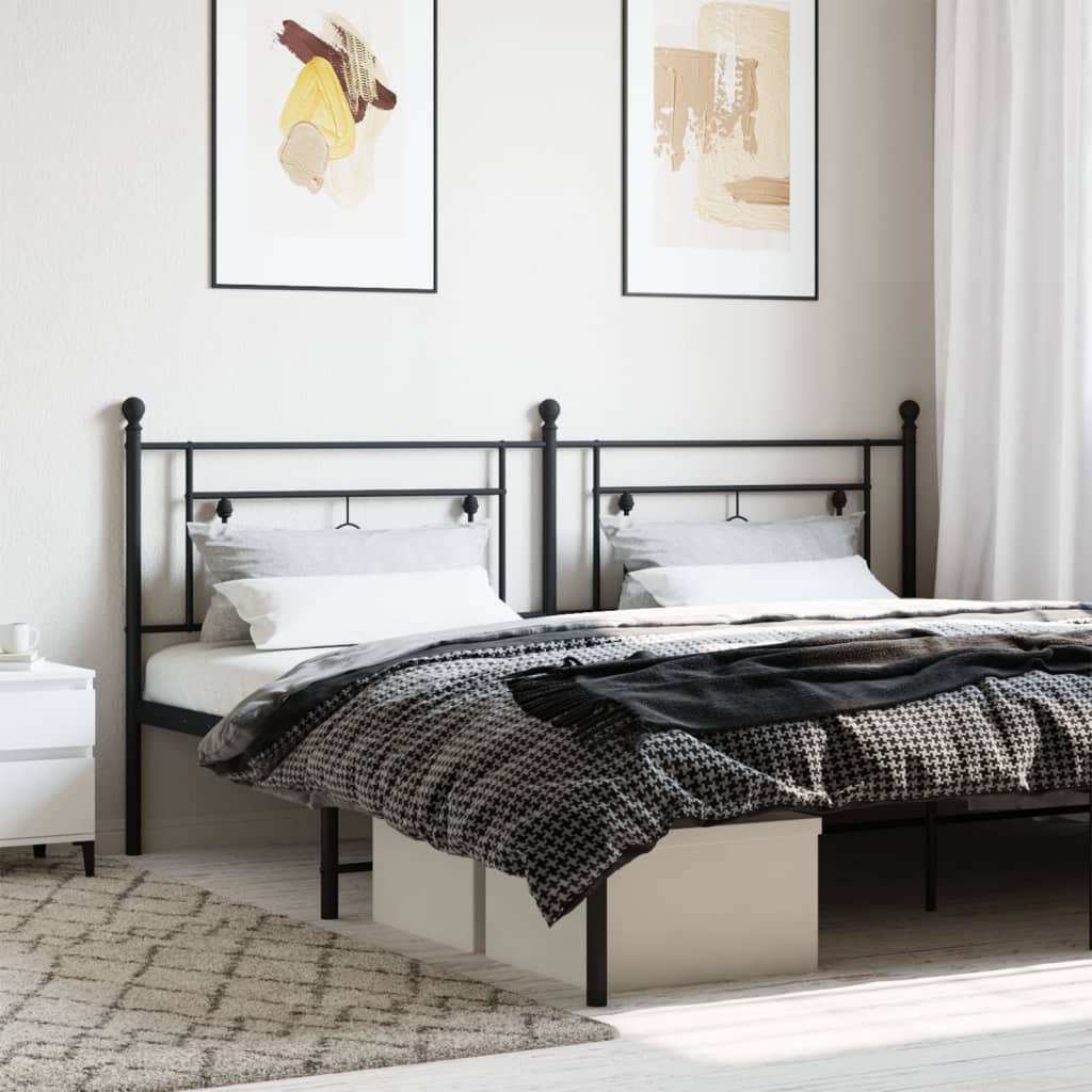 Tăblie de pat metalică, negru, 193 cm - Lando