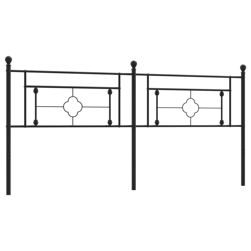 Tăblie de pat metalică, negru, 200 cm - Lando