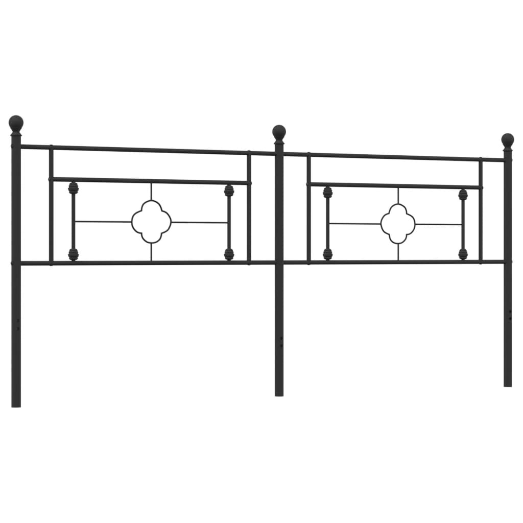 Tăblie de pat metalică, negru, 200 cm - Lando