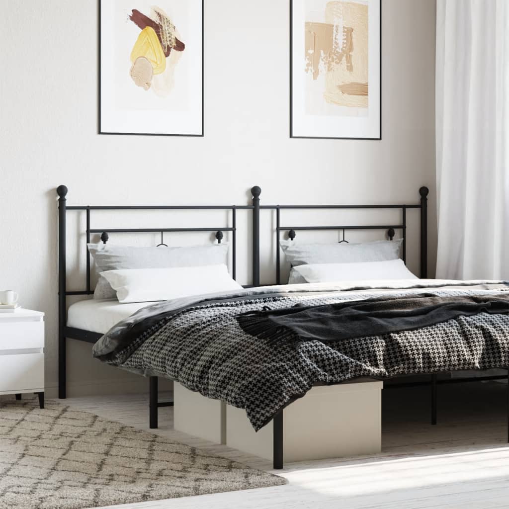 Tăblie de pat metalică, negru, 200 cm - Lando