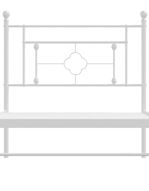 Загрузите изображение в средство просмотра галереи, Cadru de pat metalic cu tăblie, alb, 100x190 cm - Lando
