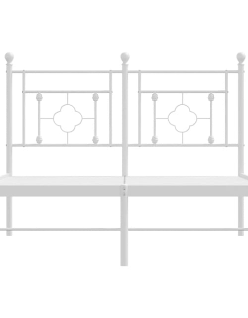 Загрузите изображение в средство просмотра галереи, Cadru de pat metalic cu tăblie, alb, 120x190 cm - Lando
