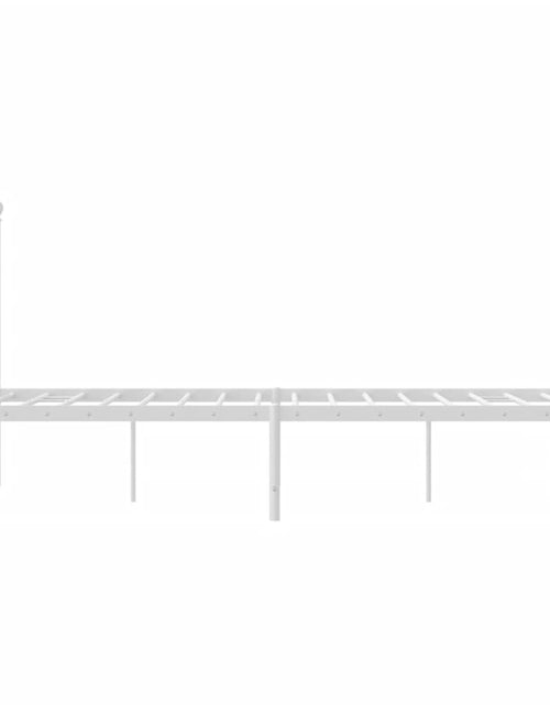 Загрузите изображение в средство просмотра галереи, Cadru de pat metalic cu tăblie, alb, 135x190 cm - Lando
