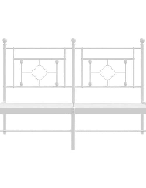 Загрузите изображение в средство просмотра галереи, Cadru de pat metalic cu tăblie, alb, 140x190 cm - Lando
