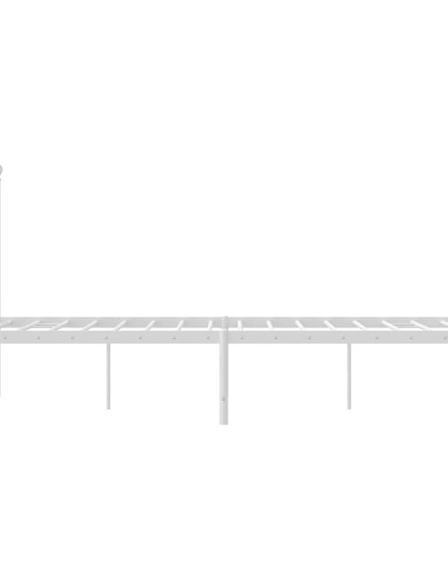 Загрузите изображение в средство просмотра галереи, Cadru de pat metalic cu tăblie, alb, 140x190 cm - Lando
