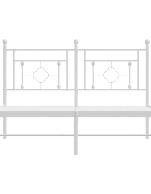 Загрузите изображение в средство просмотра галереи, Cadru de pat metalic cu tăblie, alb, 140x200 cm - Lando
