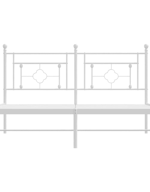 Загрузите изображение в средство просмотра галереи, Cadru de pat metalic cu tăblie, alb, 150x200 cm - Lando

