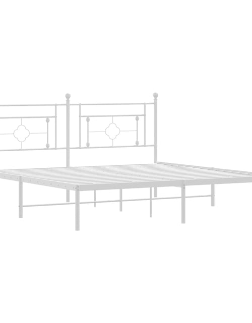 Загрузите изображение в средство просмотра галереи, Cadru de pat metalic cu tăblie, alb, 183x213 cm - Lando
