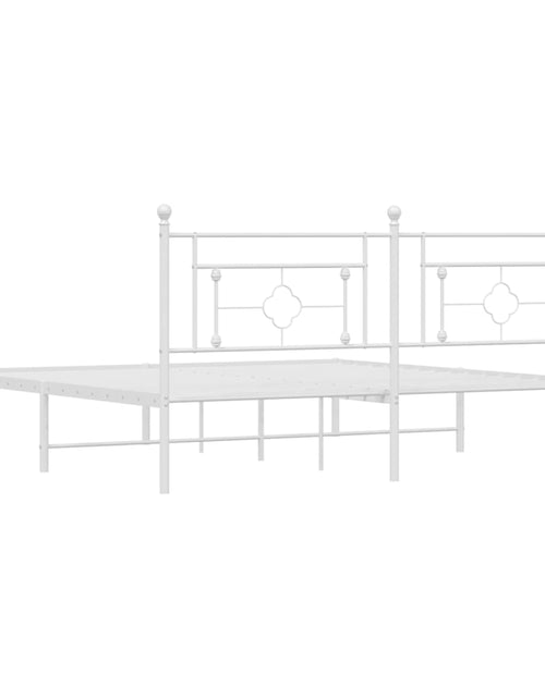 Загрузите изображение в средство просмотра галереи, Cadru de pat metalic cu tăblie, alb, 183x213 cm - Lando
