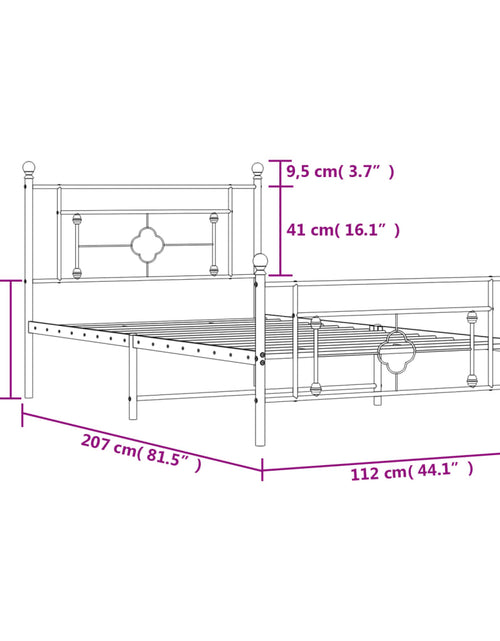 Загрузите изображение в средство просмотра галереи, Cadru de pat metalic cu tăblie de cap/picioare, alb, 107x203 cm - Lando

