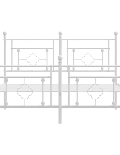 Загрузите изображение в средство просмотра галереи, Cadru de pat metalic cu tăblie, alb, 135x190 cm - Lando
