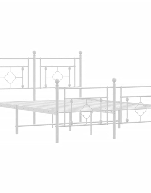 Încărcați imaginea în vizualizatorul Galerie, Cadru de pat metalic cu tăblie de cap/picioare, alb, 140x190 cm - Lando

