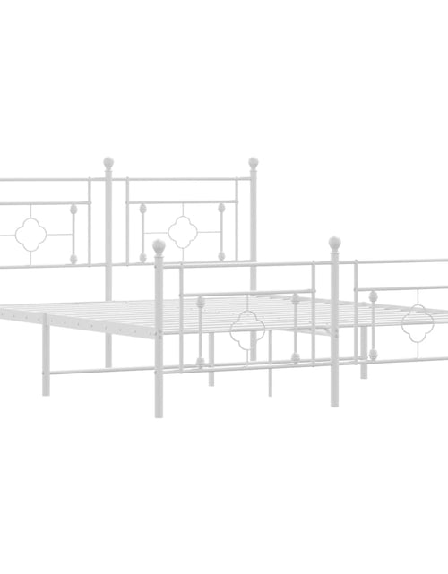 Загрузите изображение в средство просмотра галереи, Cadru de pat metalic cu tăblie, alb, 150x200 cm - Lando
