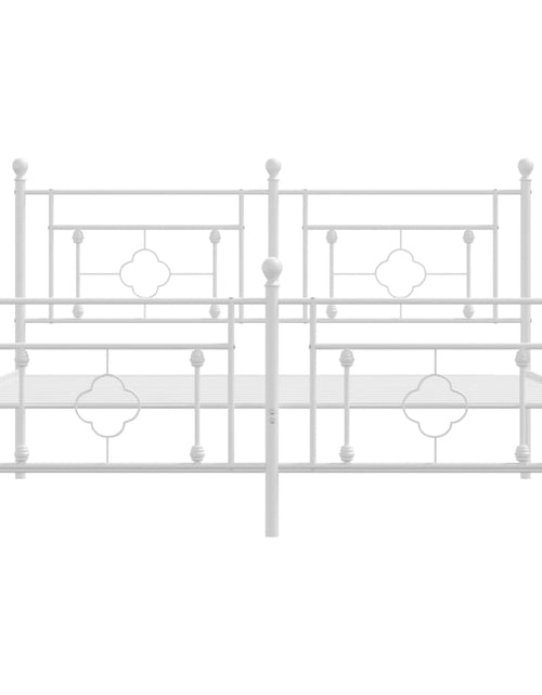 Загрузите изображение в средство просмотра галереи, Cadru de pat metalic cu tăblie, alb, 150x200 cm - Lando
