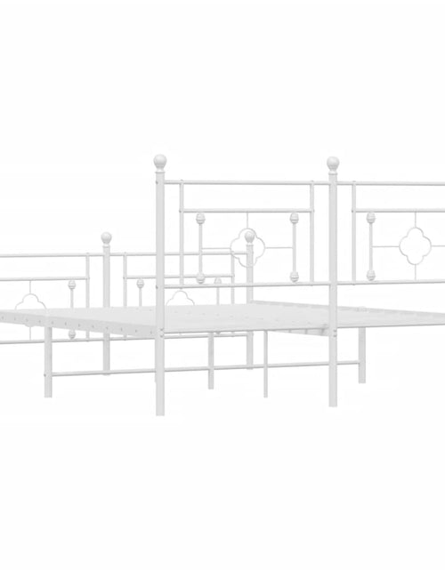 Загрузите изображение в средство просмотра галереи, Cadru de pat metalic cu tăblie, alb, 150x200 cm - Lando
