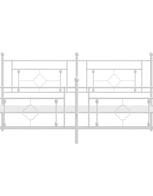 Загрузите изображение в средство просмотра галереи, Cadru de pat metalic cu tăblie de cap/picioare, alb, 180x200 cm - Lando
