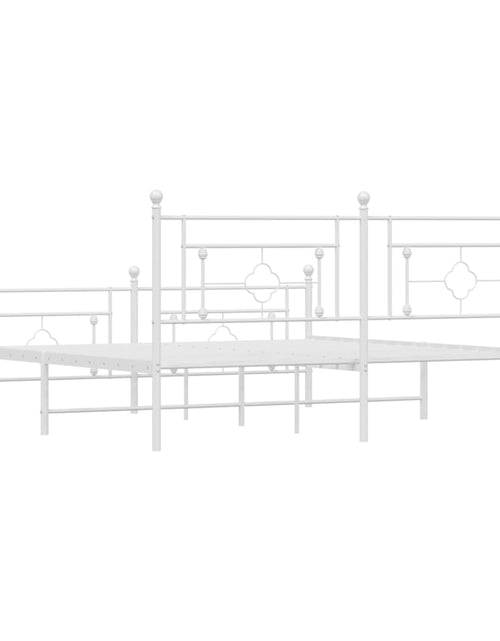 Загрузите изображение в средство просмотра галереи, Cadru de pat metalic cu tăblie de cap/picioare, alb, 180x200 cm - Lando
