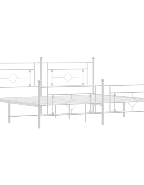 Загрузите изображение в средство просмотра галереи, Cadru de pat metalic cu tăblie, alb, 200x200 cm - Lando
