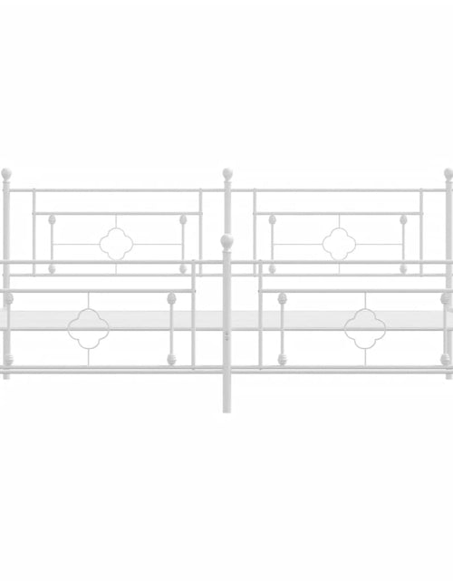 Загрузите изображение в средство просмотра галереи, Cadru de pat metalic cu tăblie, alb, 200x200 cm - Lando
