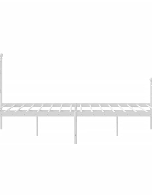Загрузите изображение в средство просмотра галереи, Cadru de pat metalic cu tăblie, alb, 200x200 cm - Lando
