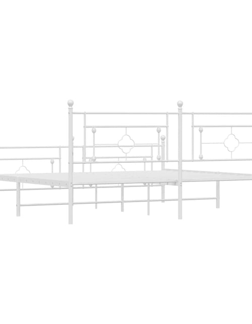 Загрузите изображение в средство просмотра галереи, Cadru de pat metalic cu tăblie, alb, 200x200 cm - Lando
