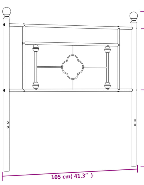 Încărcați imaginea în vizualizatorul Galerie, Tăblie de pat metalică, alb, 100 cm - Lando
