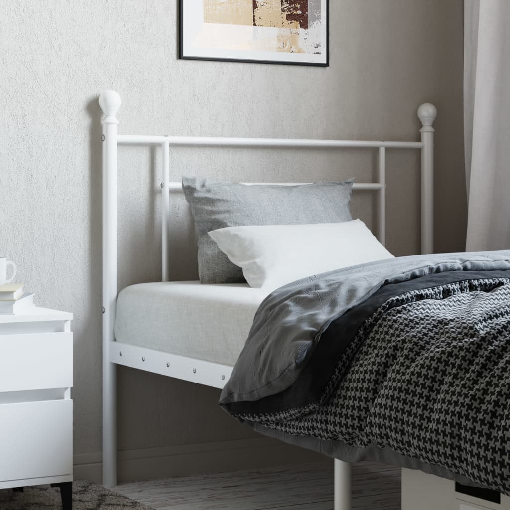 Tăblie de pat metalică, alb, 100 cm - Lando