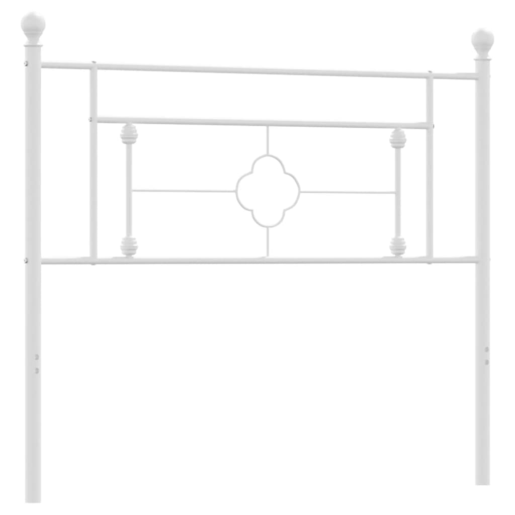 Tăblie de pat metalică, alb, 107 cm - Lando