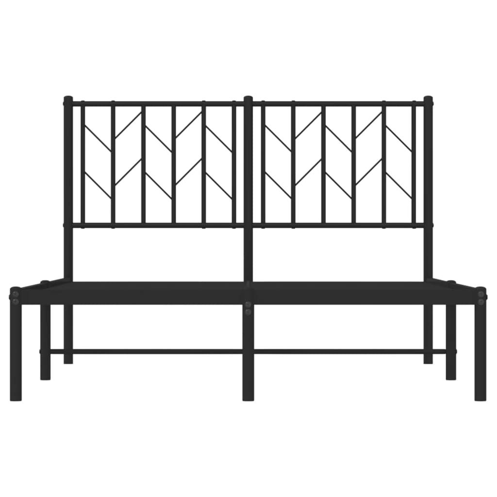 Cadru de pat metalic cu tăblie, negru, 120x190 cm - Lando