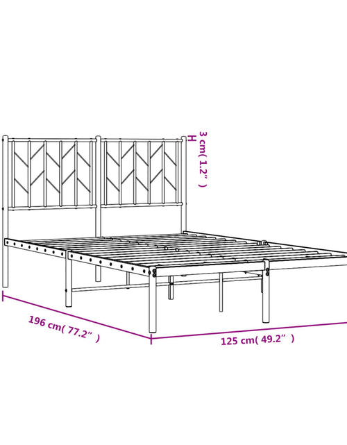 Загрузите изображение в средство просмотра галереи, Cadru de pat metalic cu tăblie, negru, 120x190 cm - Lando
