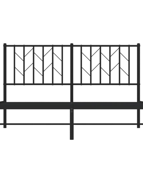 Загрузите изображение в средство просмотра галереи, Cadru de pat metalic cu tăblie, negru, 140x200 cm - Lando
