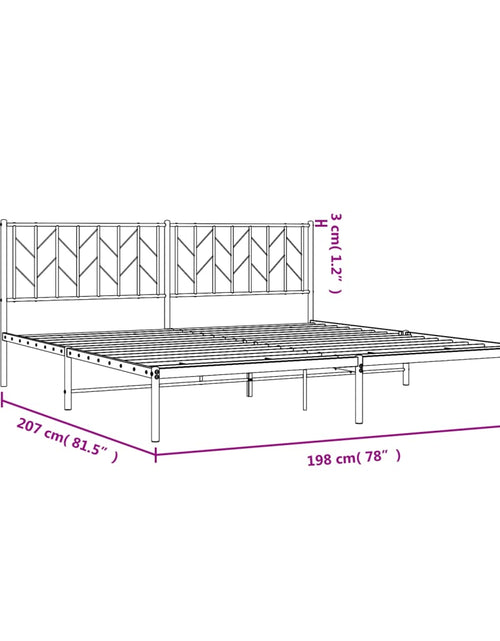 Загрузите изображение в средство просмотра галереи, Cadru de pat metalic cu tăblie, negru, 193x203 cm - Lando
