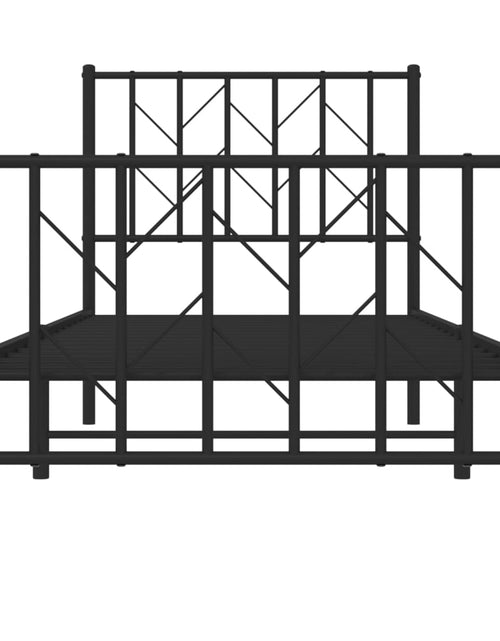 Загрузите изображение в средство просмотра галереи, Cadru pat metalic cu tăblii de cap/picioare, negru, 80x200 cm - Lando
