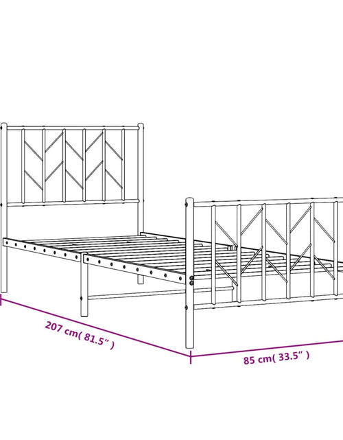 Загрузите изображение в средство просмотра галереи, Cadru pat metalic cu tăblii de cap/picioare, negru, 80x200 cm - Lando
