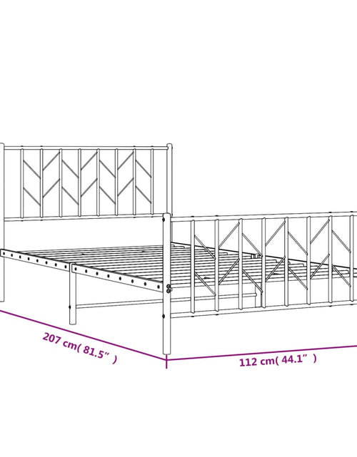 Загрузите изображение в средство просмотра галереи, Cadru pat metalic cu tăblii de cap/picioare, negru, 107x203 cm - Lando
