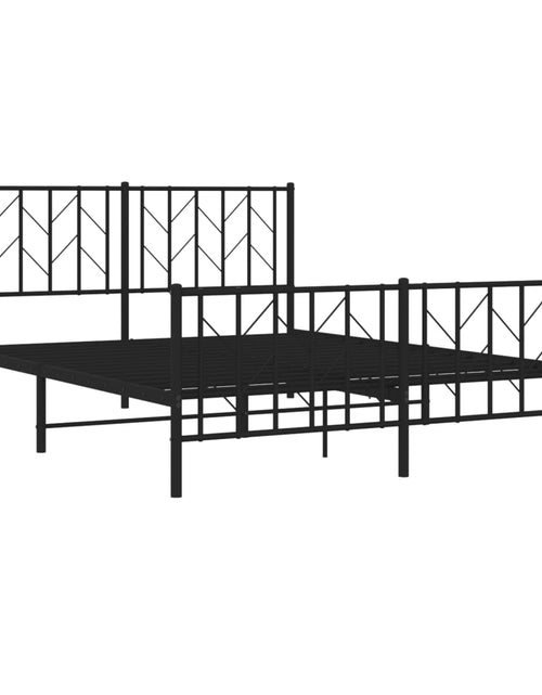 Загрузите изображение в средство просмотра галереи, Cadru pat metalic cu tăblie de cap/picioare, negru, 150x200 cm - Lando
