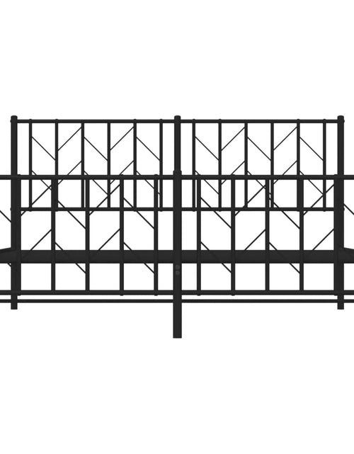 Загрузите изображение в средство просмотра галереи, Cadru pat metalic cu tăblie de cap/picioare, negru, 150x200 cm - Lando
